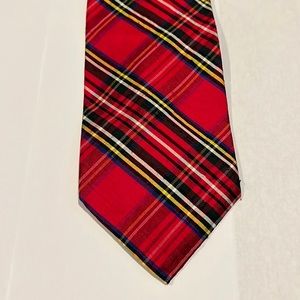 Vintage silk Christmas plaid tie